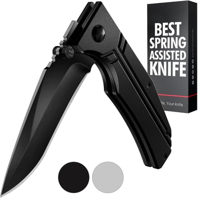 Grand Way Pocket Knife 3.5" Sharp Blade with Liner Lock Aluminum Handle and Clip - $7.49 + FREE Shipping