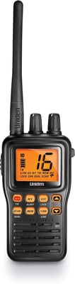 Uniden MHS75 Waterproof Handheld 2-Way VHF Marine radio, Submersible, all USA/International and Canadian Marine Channels - $75.54 + FREE Shipping