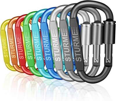 Carabiner Clip Aluminum D-Ring Locking durable Strong and Light Large Carabiners Clip Set for Outdoor Camping - $9.99 (Free S/H over $25)