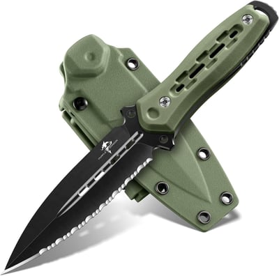 Purple Dragon Fixed Blade Knife with Kydex Sheath,440C Steel Full Tang Outdoor Utility Knife with G10 Handle (Black, FDE, Green) - $23.38 + FREE Shipping