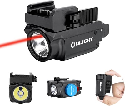 OLIGHT Baldr RL Mini 600 Lumens Compact Rail Mounted Weaponlight with Red Beam and White LED Combo, Magnetic USB Rechargeable Tactical Flashlight with 1913 or GL Rail, Built-in Battery - $82.46 + FREE Shipping