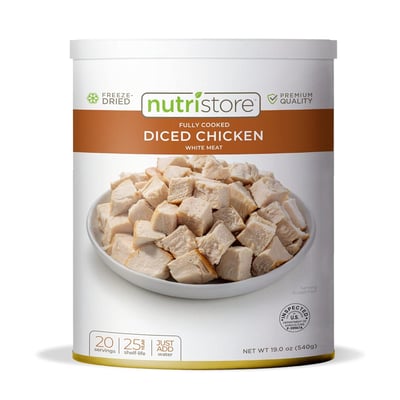 Nutristore Freeze Dried Chicken 20 Large Servings, Emergency Survival Bulk Food Storage, Premium Quality USDA Inspected - $38.99 + FREE Shipping
