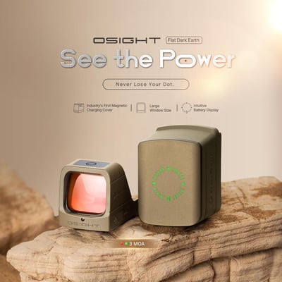 OLIGHT Osight 3 MOA Rechargeable Green Dot Open Reflex Sight with Charging Cover, Tactical Parallax-Free Sights, Picatinny Mount Compatible - FDE - $160.99 + FREE Shipping