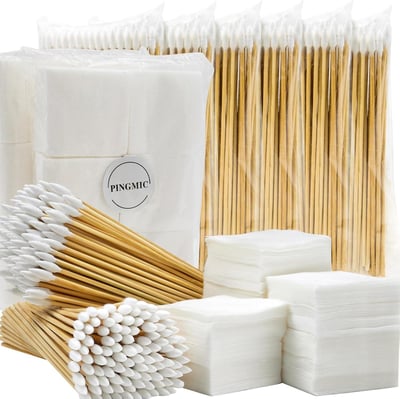 PINGMIC Gun Cleaning Patches 600PCS and Swabs 600PCS 6" Cotton Swabs 2" x 2" Lint Free .30/.38 cal/ 9mm - $13.99 + FREE Shipping