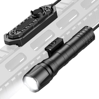 EZshoot 1800 Lumens Tactical Rifle Light with Remote Pressure Switch Compatible with Picatinny Rail, IPX7 Waterproof Rechargeable with Strobe Mode - $28.99 w/code "PRC4YTEA" + FREE Shipping