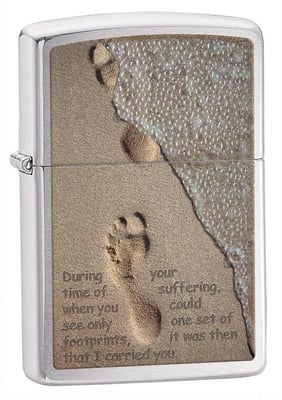 Zippo Footprints Brushed Chrome Pocket Lighter - $24.95 + Free S/H over $35 (Free S/H over $25)