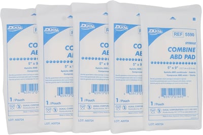 Trauma Pads, 5" x 9" COMBINE ABD (PACK OF 5) - $4.60 + FREE Shipping