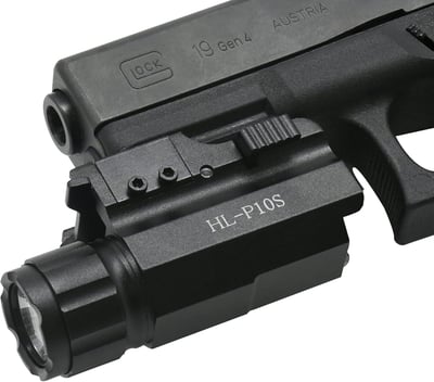 HiLight P10S 500 Lumen Pistol LED Strobe Flashlight with Weaver Quick Release for Glock, Sig Sauer, S&W, Springfield, Beretta, Ruger, H&K, etc. - $12 + FREE Shipping