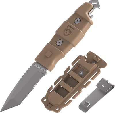 GEAR AID Kotu Tanto Fixed Blade Knife for The Outdoors with Quick Release Sheath, Titanium-Coated 3” Blade - $19.02 + FREE Shipping