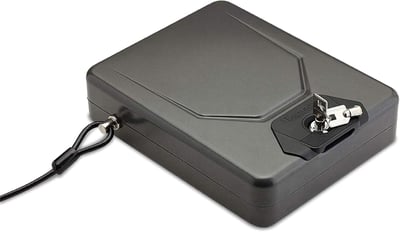 Hornady Alpha Elite Portable Lock Box for Guns and Valuables – Includes 2 Keys and 4 Foot Steel Cable – Thick 16-Gauge Steel, an Ideal Car Lock Box or Truck Safe – Black, 10.25 x 8 x 2.75 Inches - $17.33 + FREE Shipping