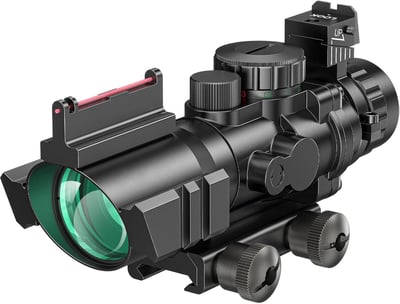 MidTen 4x32 Prism Scope Red & Green & Blue Illuminated Reticle with Mount for 20mm Rail and Fiber Optic Sight - $39.19 w/code "MI4BFVJH" + FREE Shipping