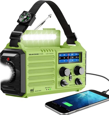 NOAA Weather Radio, Emergency Hand Crank Radio with Solar Charger - $29.99 + FREE Shipping