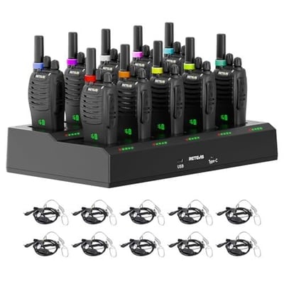 30% OFF Retevis H-777H 2 Way Radio,Walkie Talkies for Adults 10 Pack with 10 Way Multi Charger,Hidden Display,Charging Progress Visible,Compact, Handheld Two Way Radios Rechargeable for Event Security - $153.99 + FREE Shipping