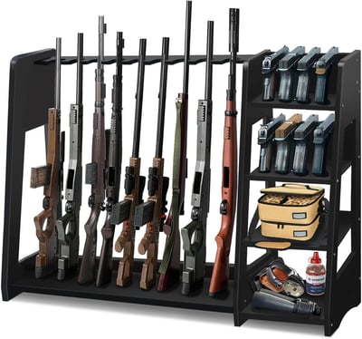 Gun Rack with Pistol Rack - Holds 9 Long Guns and 8 Handguns - $62.99 + FREE Shipping