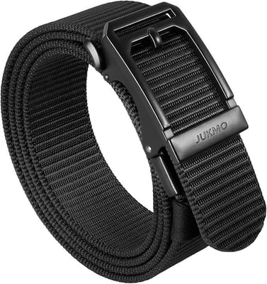 JUKMO Men's Ratchet Tactical Belt, 1.5" Nylon Web Work Belt with Automatic Slide Buckle, Adjustable Trim to Fit (6 Colors) - $14.98 + FREE Shipping