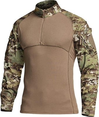 CQR Men's Combat Shirt Tactical 1/4 Zip Assault Long Sleeve Military BDU Shirts Camo EDC Top (20 Colors) from $40.98  (Free S/H over $25)