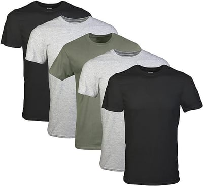 Gildan Men's Crew T-Shirts, Multipack, Style G1100, Black/Sport Grey/Military Green 100% Cotton (5-Pack), X-Large - $13.73 (coupon price) + FREE Shipping