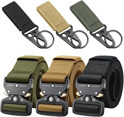 3 Pack Tactical Belt Military Style Webbing Riggers Quick-Release Metal Buckle - $17.95 + FREE Shipping