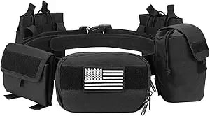 EZshoot Tactical Belt Multifunctional 7 in 1 with Accessories Pouches Black - $24 w/code "PHNCAAG7" + FREE Shipping