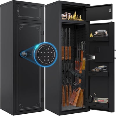 Kaer 10-14 Gun Safe, Long Gun Cabinet for Rifles Safes and Shotguns with Digital Keypad, 3 Adjustable Shelves, LED Light (Unassembled) - $149.99 + FREE Shipping