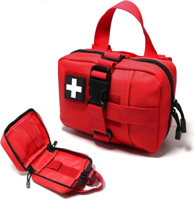 Tactical Molle First Aid Pouch for Duty Belt,Vest IFAK Rip-away EMT First Aid Pouches Tactical Molle Medical Kit Pouch (Red) - $8.99 + FREE Shipping