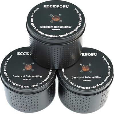 Gun Safe Dehumidifier 200g Silica Gel Desiccant Canister, Moisture Absorber for Gun Cabinets & Safes, Protect 80 Cubic Feet, Black, Aluminum Shell - $15.99 + FREE Shipping