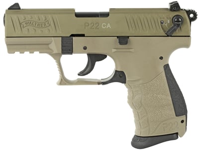 Walther P22, .22 LR, 3.42" Barrel, 10rd, Flat Dark Earth, California Compliant - $269.99 
