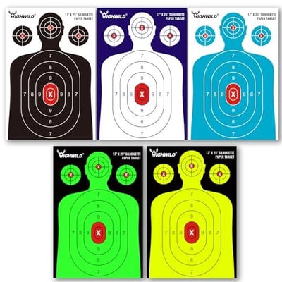 Highwild Shooting Range Silhouette Paper Target - 17X25 Inches (50 Pack, Multi Color) - $16.97 + FREE Shipping