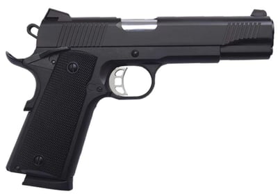 Tisas 1911 Carry 9mm Luger Caliber with 4.25" Barrel, 9+1 Capacity, Black Cerakote Steel with Beavertail Frame, Serrated Black Cerakote Steel Slide, & Black Polymer Grip - $490.99 (Email Price) 