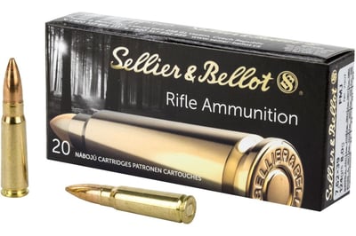 Sellier & Bellot 7.62x39 124 Grain Brass FMJ Ammo Rifle Ammo - 20 Rounds - $12.95 (FREE Shipping over $50)