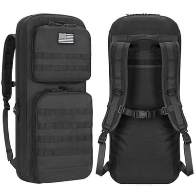 45% OFF CVLIFE 30" Soft Rifle Case Gun Backpack, Double Rifle Backpack Gun Bag Gun Case Covert Bug Out Bag, with Lockable Zipper for Hunting Shooting, Black w/code XKQG84S2 - $30.24 + FREE Shipping