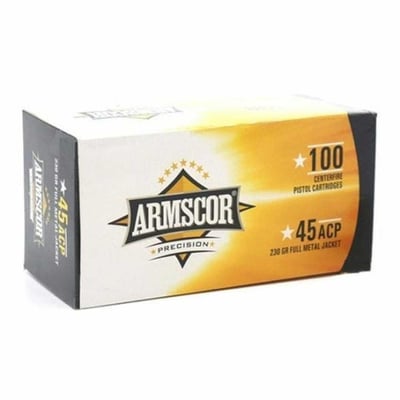 Armscor Centerfire Handgun Brass .45 ACP 230-grain 100-rounds FMJ - $31.89