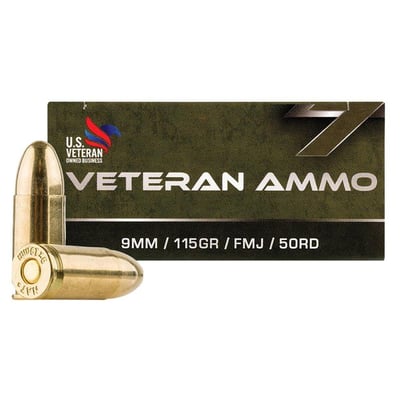 Hyperion Munitions Veteran 9mm 115 gr FMJ Ammo, 50rds - $12.99