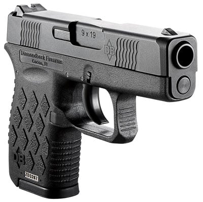 Diamondback Firearms Db9 9mm 3" 6+1 Black Poly Grip Black Fi - $364