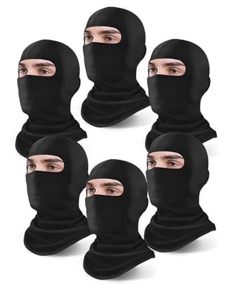 Xeoxarel 6 Pieces Balaclava Face Mask, Ski Cooling Neck Gaiter, UV Protector Motorcycle Scarf for Men/Women, Black - $7.99 + FREE Shipping