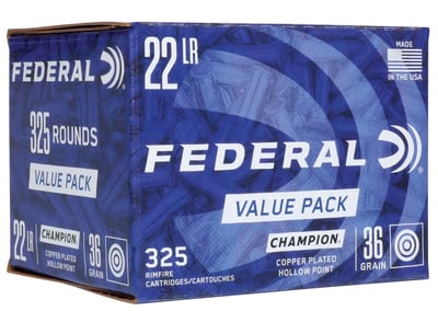 Federal Premium Champion 36 gr CPHP .22 LR 325 Rounds Ammunition - 725 - $19.99