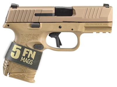 FN 509 Compact Flat Dark Earth 9mm 3.7" Barrel 24-Rounds 5 Mag Bundle - $569 (Add To Cart) $469 after $100 MIR  ($8.99 Flat Rate Shipping)