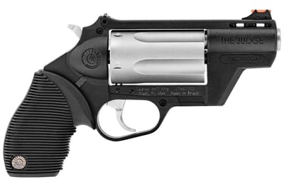 Taurus Judge Public Defender Polymer 45 Colt (LC)/410 Gauge 5 2.50" Black Frame Stainless Steel Cylinder Black Ribber Grip Fiber Optic Front Sight - $347.84