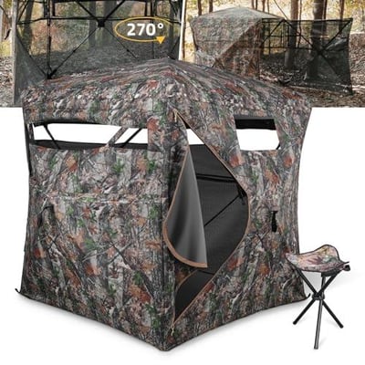 CVLIFE Hunting Blind 270 Degree See Through 2-3 Person with Sliding Silent Windows - $79.29 w/code "4RNCR93V" + FREE Shipping