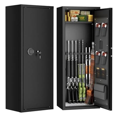 Bonusall 10 Gun Safe for Rifles Fireproof with Digital Keypad, Adjustable Shelves & Handgun Pockets - $125.99 + FREE Shipping