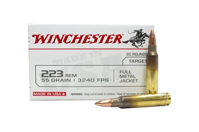 Winchester USA .223 Ammo 55 Grain FMJ USA White Box 1000 round case - $544  ($8.99 Flat Rate Shipping)
