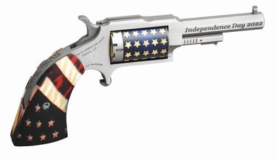 NAA Sheriff Independence Day 2022 22 WMR 2.5" 5rd Revolver - Stainless / American Flag - $299.99