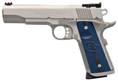 Colt Mfg 1911 Gold Cup Trophy 45 ACP 5" 8+1 Stainless Steel Blue G10 w/Logo Grip - $1579.99