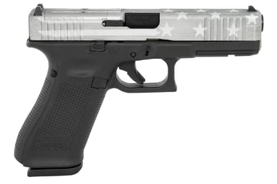 Glock G17 Gen5 9mm Pistol with Gray Battle Worn Flag Cerakote Finish and MOS Cuts - $669.99 