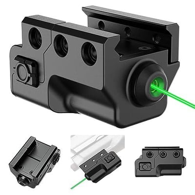 Ideagle Green Laser for 21mm Picatinny Rail Mount, Zinc Alloy Tactical Low Profile USB Rechargeable Lightweight - $13.99 After Code “IV6X98IS” (30%OFF) (Free S/H over $25)