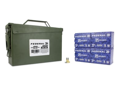 Federal Champion Value Pack 22 LR 36 Grain Lead Hollow Point 1300 Rounds in M19A1 Ammo Can - $75.99 w/code "5offpow" 