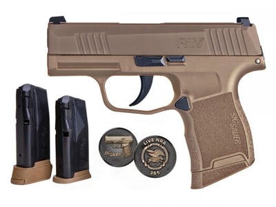 SIG SAUER P365 9mm 3.1in Coyote Tan 12rd - $469.99 (FREE Shipping on Firearms)