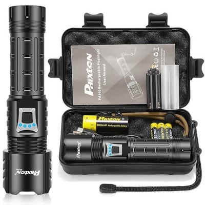 PHIXTON Rechargeable Flashlights High Lumens 10000 Super Bright Long Range 3280FT, Long Lasting 15H Powerful USB C LED Strong Flash Light High Powered, Heavy Duty, Zoomable, for Home Camping Gift - $17.99 + FREE Shipping