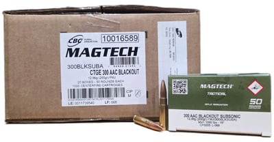 Magtech Tactical Subsonic .300 Blackout, 200gr FMJ, 1000rd Case - $699.99