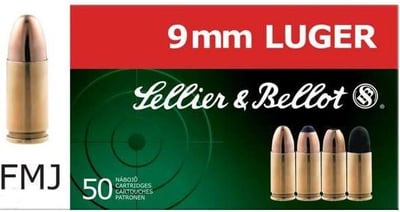 Sellier & Bellot Handgun 9mm Luger 124 gr Soft Point (SP) Box of 50 - $23.85 